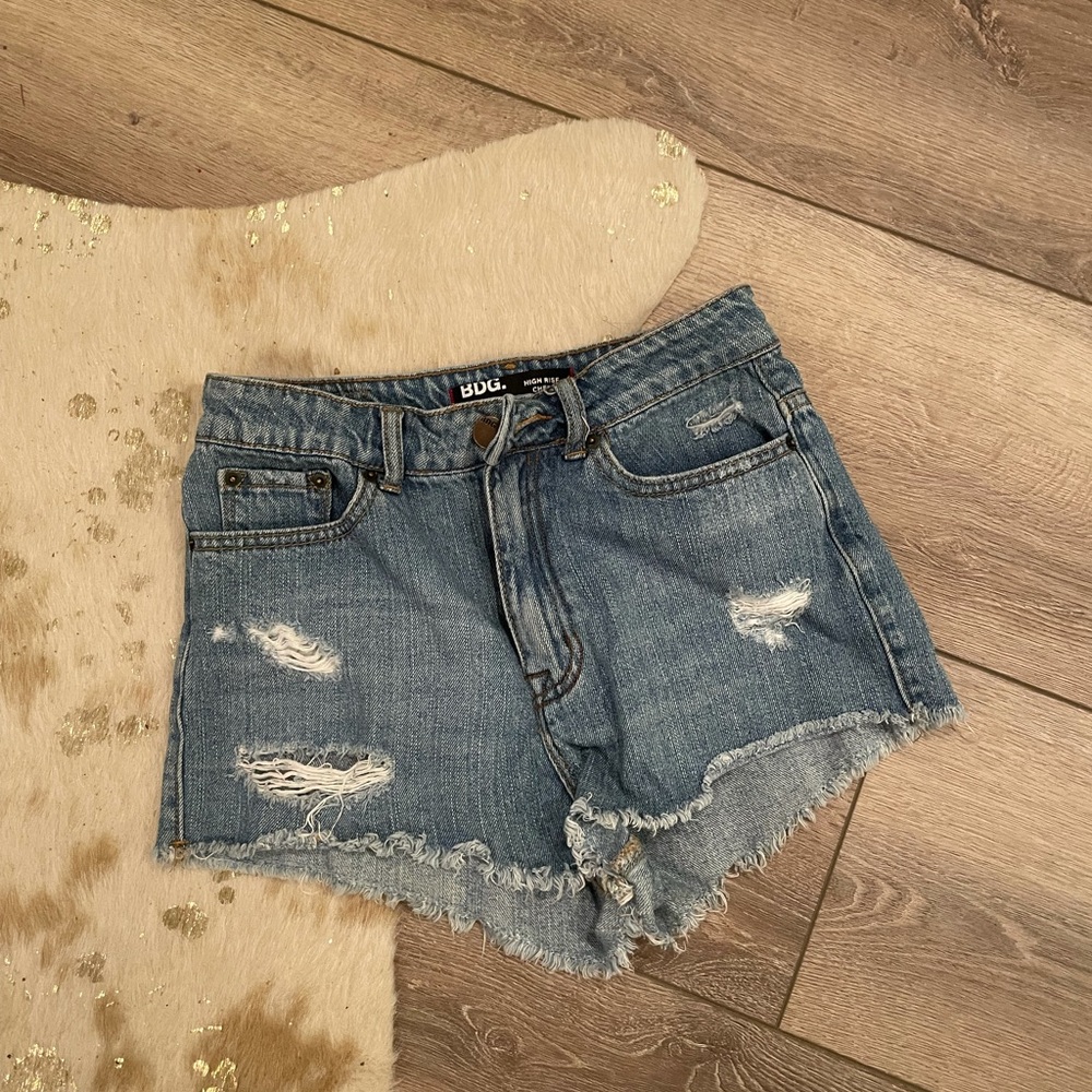 BDG high rise cheeky cutoff Jean shorts